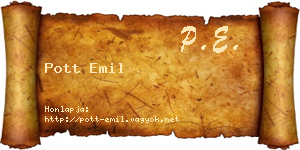 Pott Emil névjegykártya